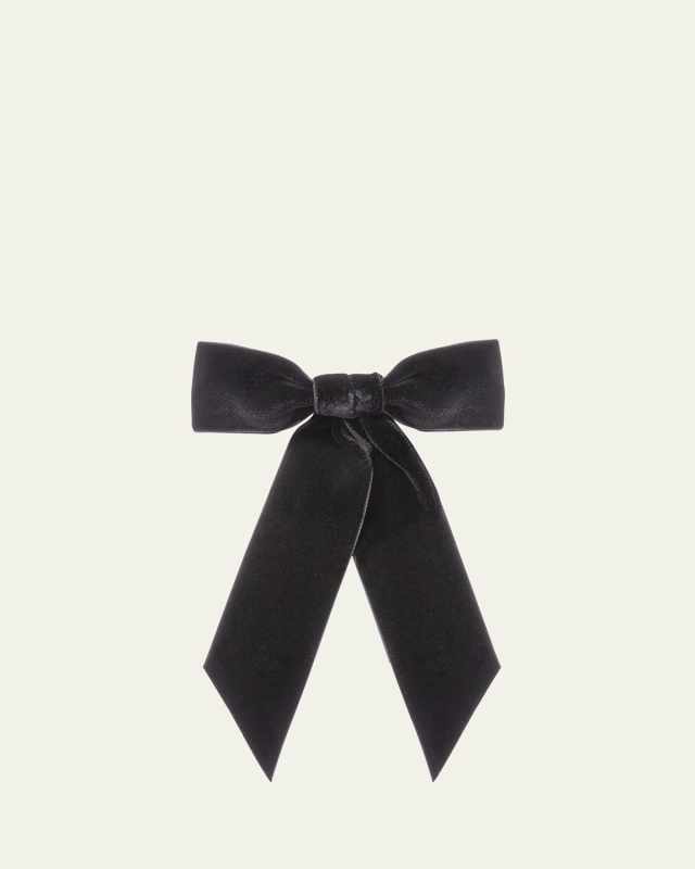 Wide Velvet Bow Barrette